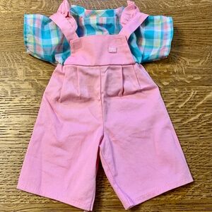 Vintage Cabbage Patch Kids Doll Overalls RARE KT Factory 1987 VHTF Pink Plaid